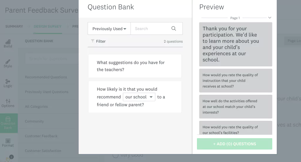 SurveyMonkey’s ‘Question Bank