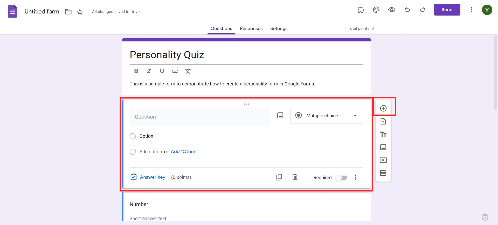 Google Forms Tutorial - Add questions