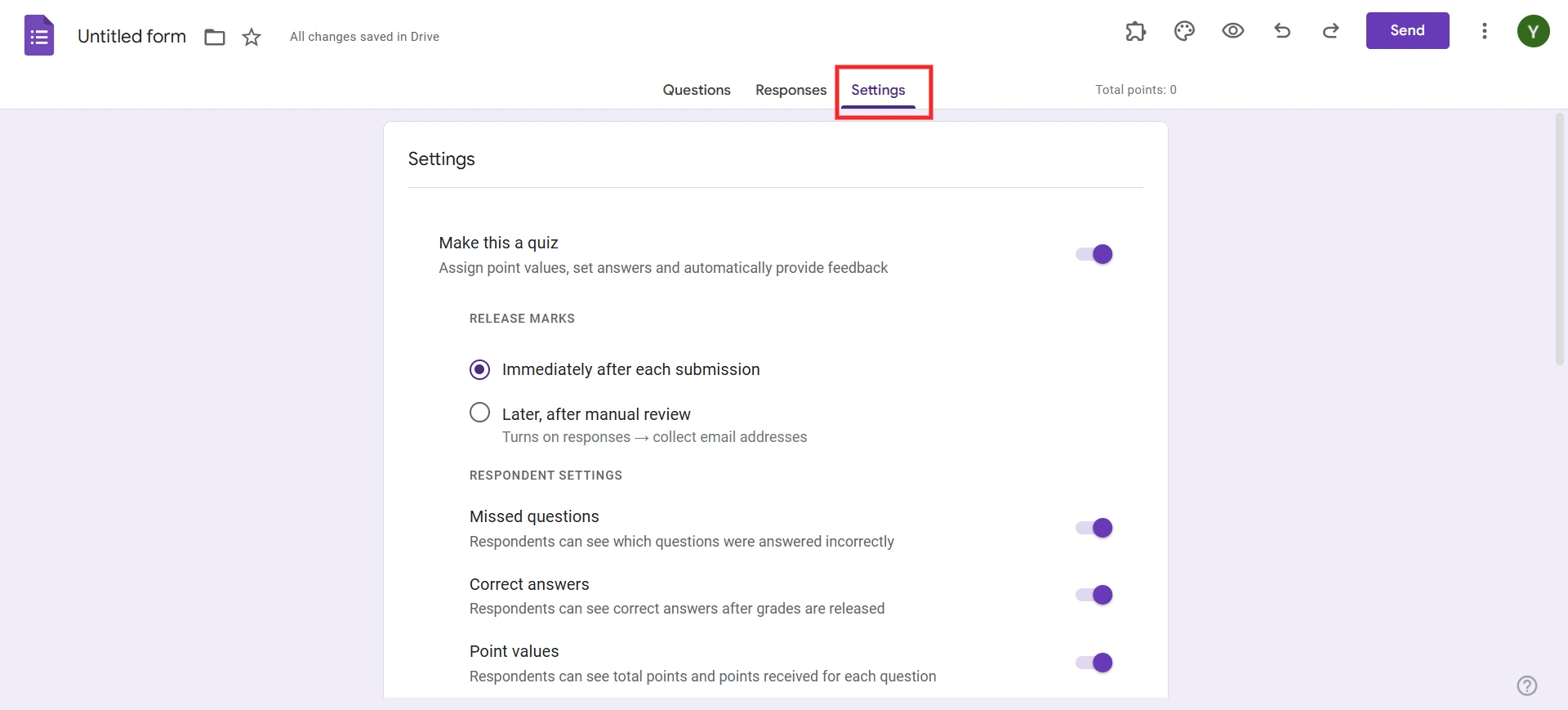 Google Forms Tutorial - Customise settings