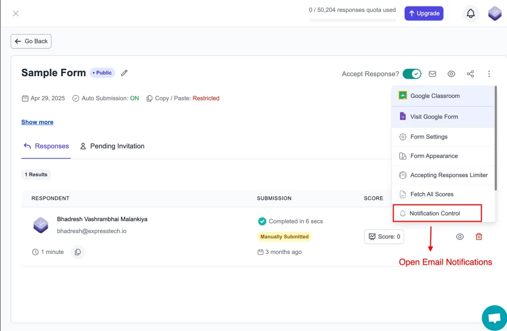 Email Notifications - Open email notifications